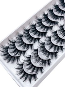 HBZGTLAD 10 Pairs Natural 3d Mink Eyelashes For Daily And Dance Makeup - Black - View 2