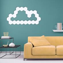 1pc Creative Rgb Battery Powered Remote Control Honeycomb Lamp - Six-sided Diy Touch Sensitive Night Light For Wardrobe, Corner, Emergency Lighting - Multicolor - View 5