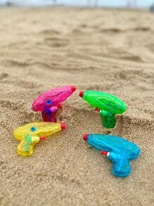 Set di 4 pistole ad acqua da 80ml per giocare all'aperto in estate, con gittata di 5-7 metri, pistole finte nere, giocattoli per bambini, in plastica