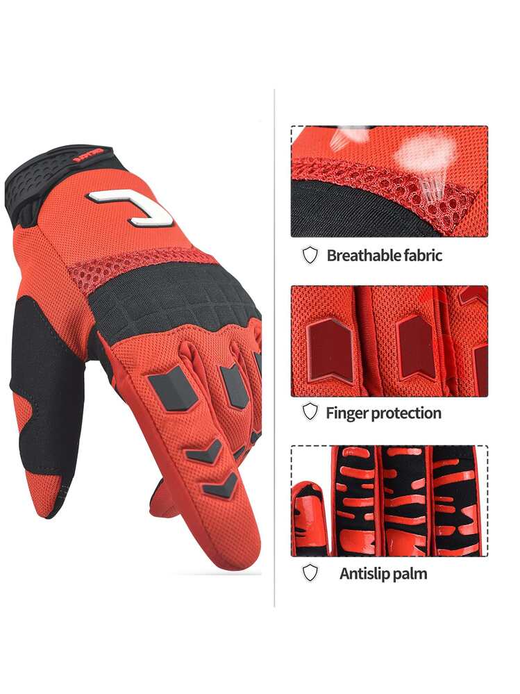 BORLENI Guanti da moto Estate per guanti da touch screen per uomo donna, traspiranti, da corsa fuoristrada, guanti da moto, protezioni per le dita, guanti da guida