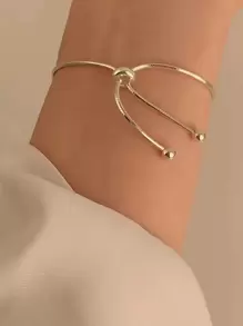 1pc Fashionable Minimalist Snake Bone Pull Chain Bracelet - Silver - View 2