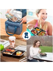 Juego de 20 recipientes de alimentos Bluelander: organización, frescura y conveniencia en cada división, oferta del - Blanco y Negro - Ver 8