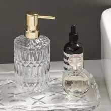 450ml Transparent Bathroom Dispenser Bottle, Press Type, For Liquid Soap, Shower Gel, Shampoo - Clear - View 1