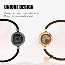 2-Piece Totwoo Long Distance Touch Bracelets For Couples, Vibration & Light Up For Love Couples Bracelets | Long Distance Relationship Gifts For Girlfriend Bluetooth Pairing Jewelry - Hoa hồng vàng - Xem 4
