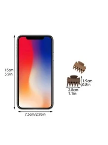 迷你6入茶棕啞光蝴蝶骨繫子夾套裝,帶小側瀏海 - 彩色 - 查看 7