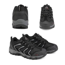 Men's Low Top Waterproof Hiking Shoes Trekking Trails Outdoor Work Shoes - Màu xám đen - Xem 2