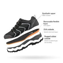 Men's Low Top Waterproof Hiking Shoes Trekking Trails Outdoor Work Shoes - Màu xám đen - Xem 5