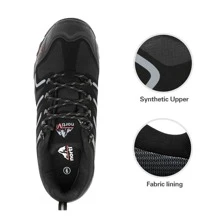 Men's Low Top Waterproof Hiking Shoes Trekking Trails Outdoor Work Shoes - Màu xám đen - Xem 4