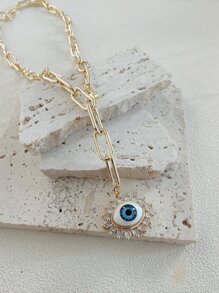 Nooxian 1 件女士微型密镶心形粗项链情人节、妈妈、母亲、母亲节、礼物 - 金黃色 - 查看 4