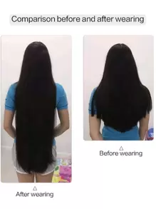 Black-Brown Extra Long Straight Hair Extensions, 20-40 Inch 5 Clips Synthetic Hair Extension Heat Resistant Fake Hairpiece For Women Chinese New Year,Music Festivals, Parties, Cosplay, Holidays And Daily Use