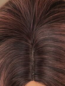 女士長波浪漸變棕色紫色合成假髮,耐熱,自然中分,適用於cosplay派對/洛麗塔/主題晚會 - 紫羅蘭色 - 查看 6