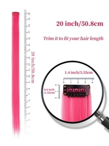 Synthetic Hair Extensions Clip Hair  Red Green Grey Blue Yellow Orange Colourful Women Clip Hair Woven Hair Clip Extensions For Daily Party Cosplay Use And New Year Gift Pack Of 6