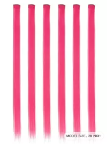 Synthetic Hair Extensions Clip Hair  Red Green Grey Blue Yellow Orange Colourful Women Clip Hair Woven Hair Clip Extensions For Daily Party Cosplay Use And New Year Gift Pack Of 6