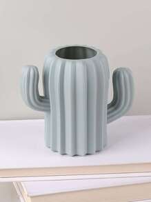 1pc Cactus Design Pen Holder - Grey - View 8