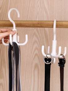 6入組4爪旋轉掛鉤,掛包、領帶、圍巾、帽子等,不需鑽孔的塑料存儲掛鉤 - 白色 - 查看 7