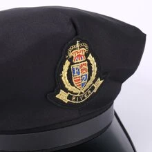 Police Officer Eight-cornered Hat As Stage Prop - Black - View 3