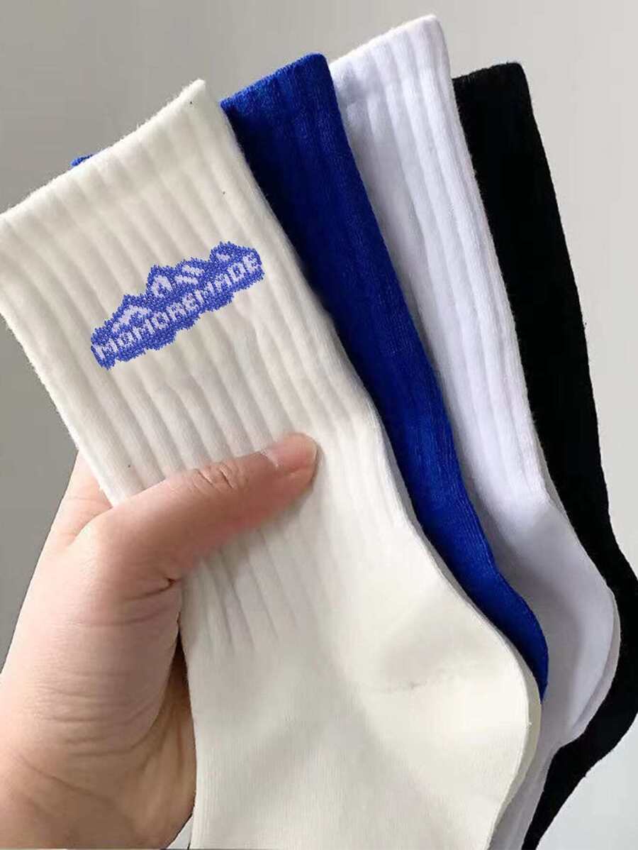 4 pares de calcetines cálidos para hombre para primavera e invierno, calcetines deportivos y de pareja de media caña - Multicolor - Ver 1