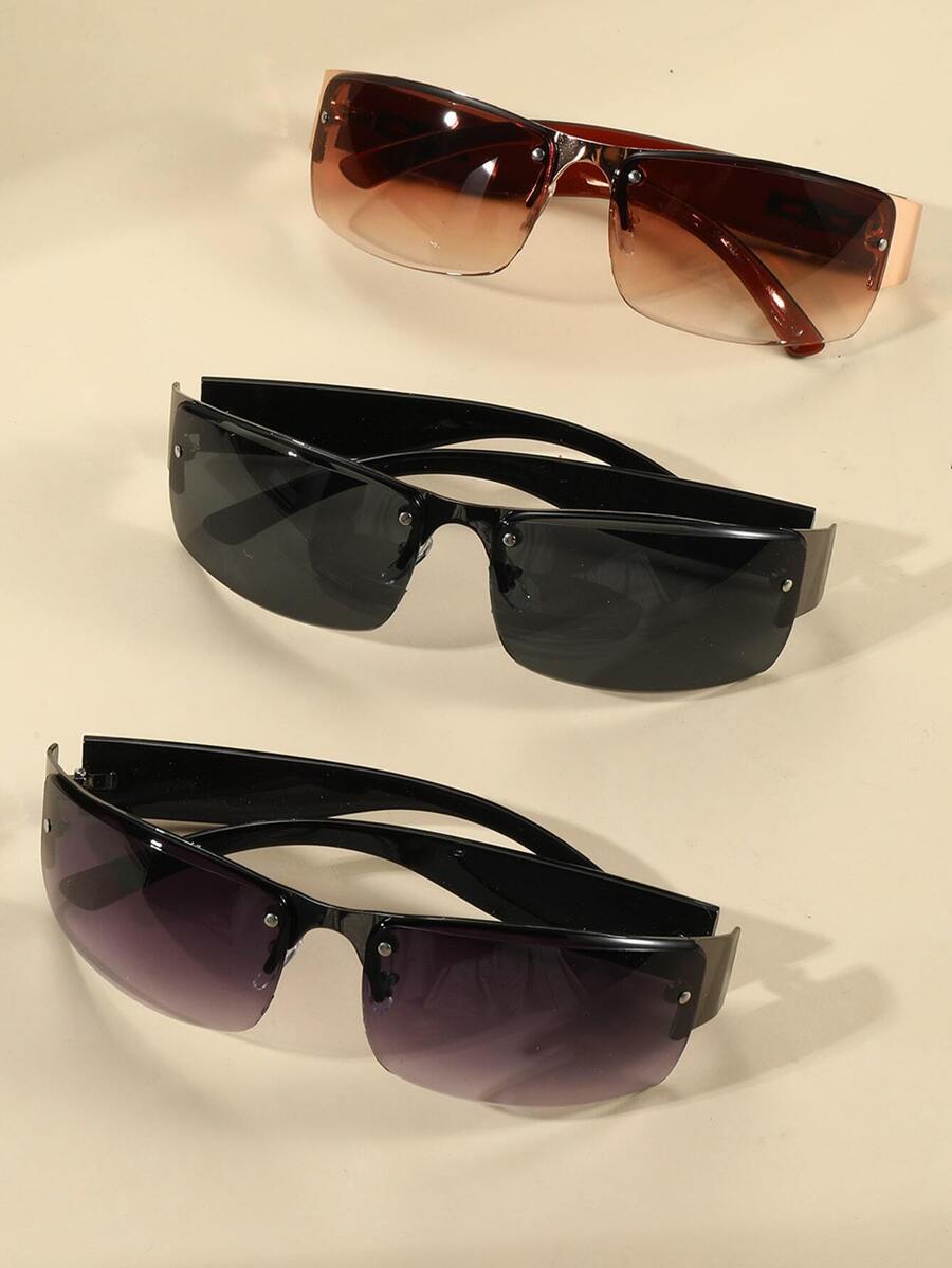 Fashionable Rimless Square Frame Fashion Glasses For Men, Summer Beach - Multicolor - View 1