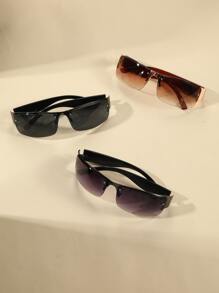 Fashionable Rimless Square Frame Fashion Glasses For Men, Summer Beach - Multicolor - View 3