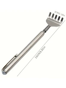 1 Rascador De Espalda Ajustable De Acero Inoxidable, Masajeador Extensible Antimordeduras Para Aliviar El Dolor De Espalda Y La Picazón. - Gris - Ver 6
