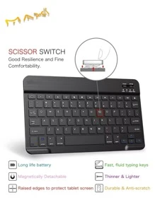 Set Inalámbrico Teclado + Mouse Bluetooth Colores Pastel | Recargable, Compacto y Silencioso | Compatible con PC, Tablet y Celular - Rosa - Ver 4