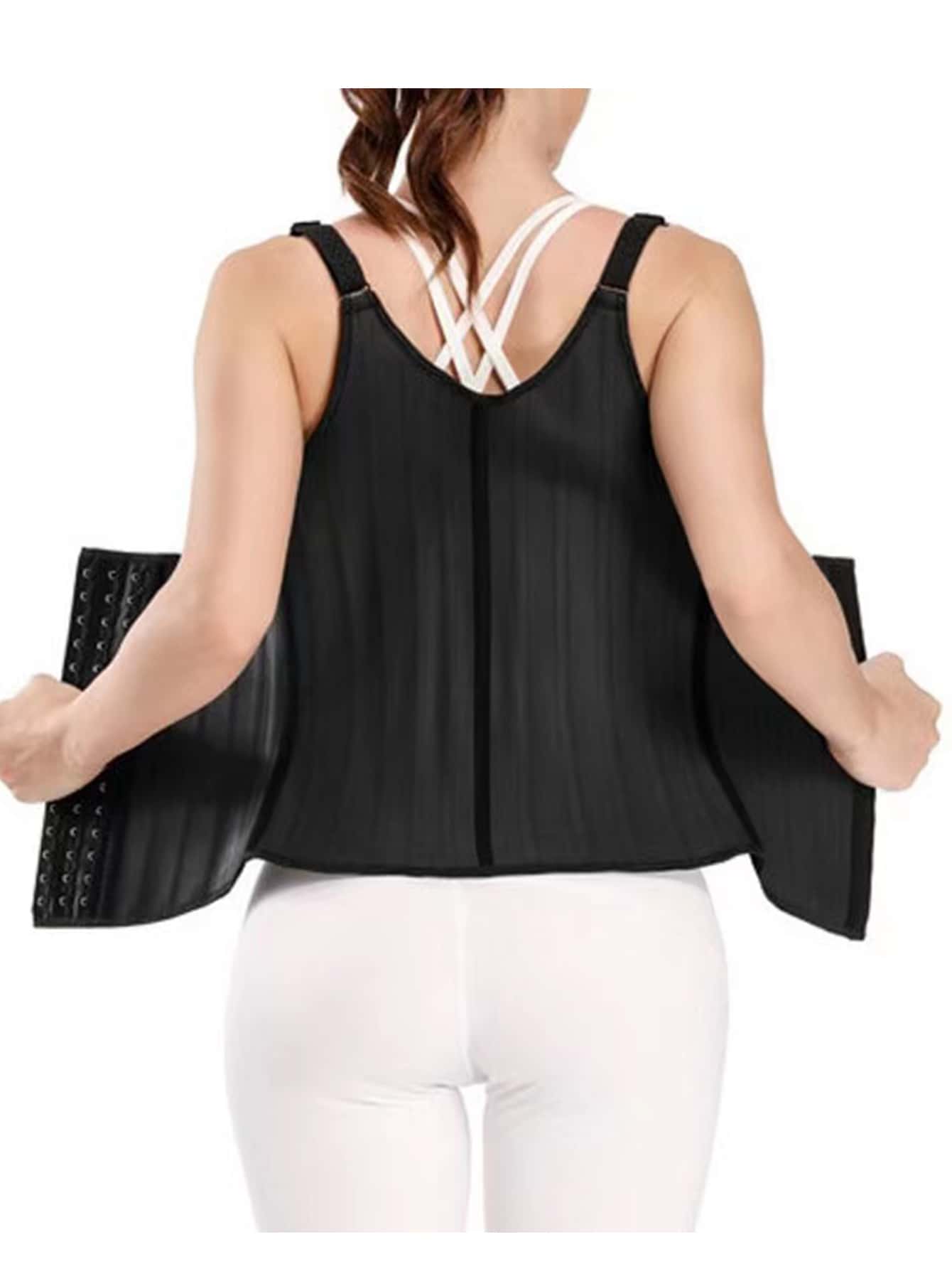 1pc Shiny Latex Sport Waist Trainer With 25 Steel Bones, Adjustable