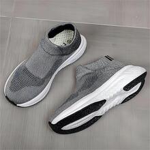 Galliano男士運動風格輕量透氣緩震針織步行鞋 - 灰色 - 查看 2