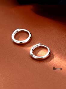 BALMORA 1雙女性S925純銀耳朵夾設計耳夾,優雅銀色調女孩禮物 - 銀色 - 查看 7