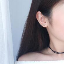 一对925纯银材质时尚简约柠檬耳环，可个性化定制，水果造型耳钉，适合女性日常佩戴