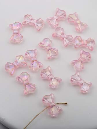 Mini Söt Rosa Rosett Pärlor För att göra DIY smycken