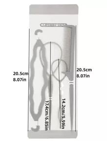 4pcs/set Women's Grey Hair Styling Tools, Suitable For Daily Use - Grey - View 3