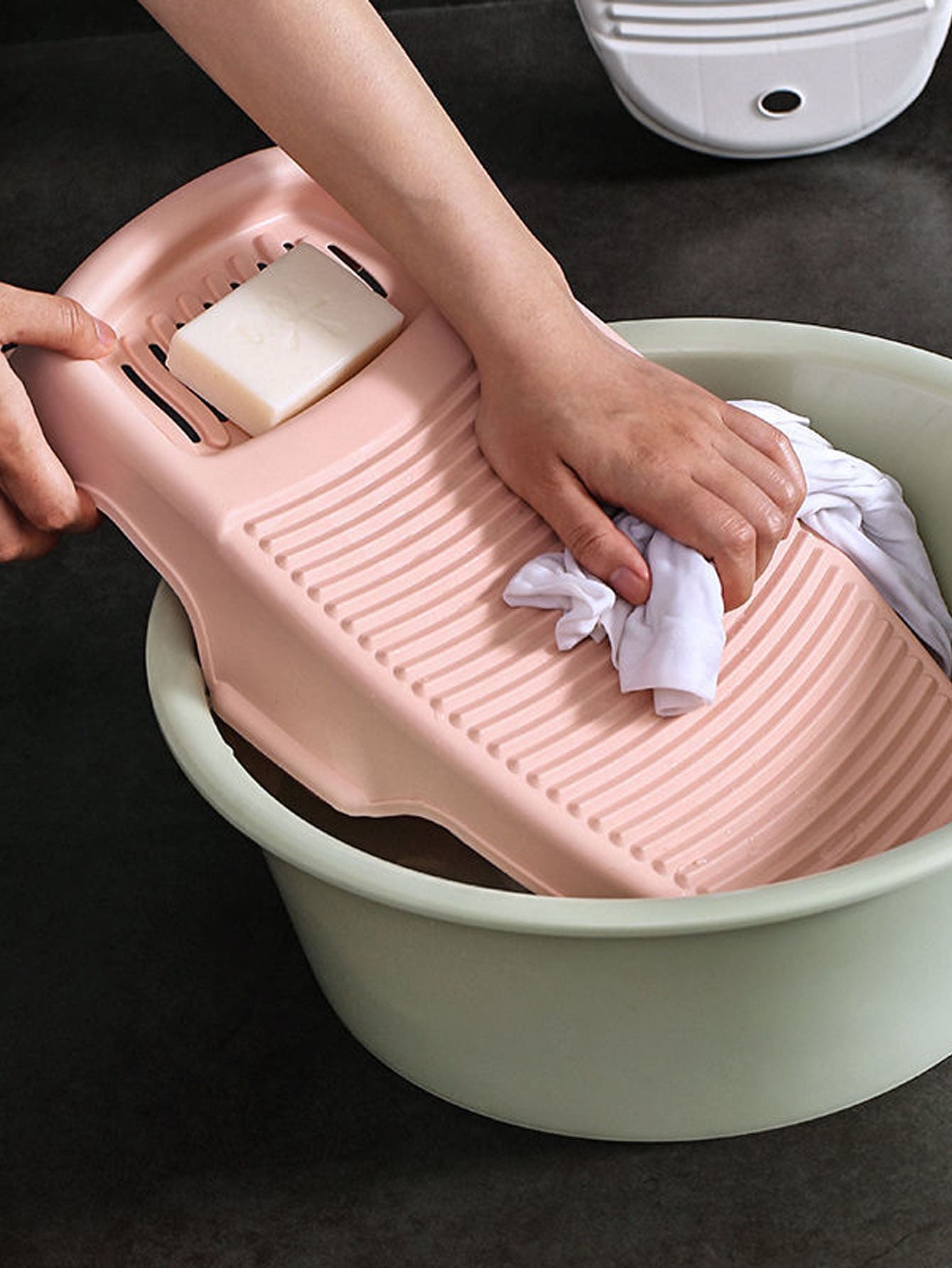 1pc Thickened Ribbed Washboard With Anti-slip Design - Random Color - Multicolor - View 1