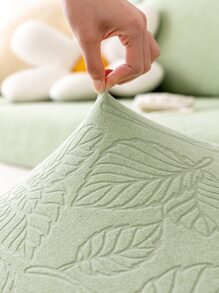 1入組通用四季絨面提花防滑沙發坐墊套,現代簡約寵物防護彈性沙發套,純色沙發套適用於l型組合沙發和1234人位沙發(分開售賣) - 綠色 - 查看 8