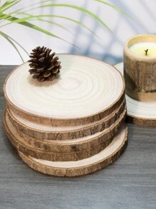 6pcs/Pack 7-8 Inches Wood Slices Large Natural Wood Rounds Centerpiece Decoration Wood Circles Rustic Wood Slices For Centerpiece Decoration, Wedding, Party, Diy, Craft, Wood Decor