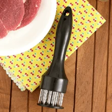 1pc Kitchen Meat Loosener,Stainless Steel Meat Tenderizer, 16 Steel Needles To Loosen Meat Artifact, Tender Meat And Break Tendons - Black - View 8