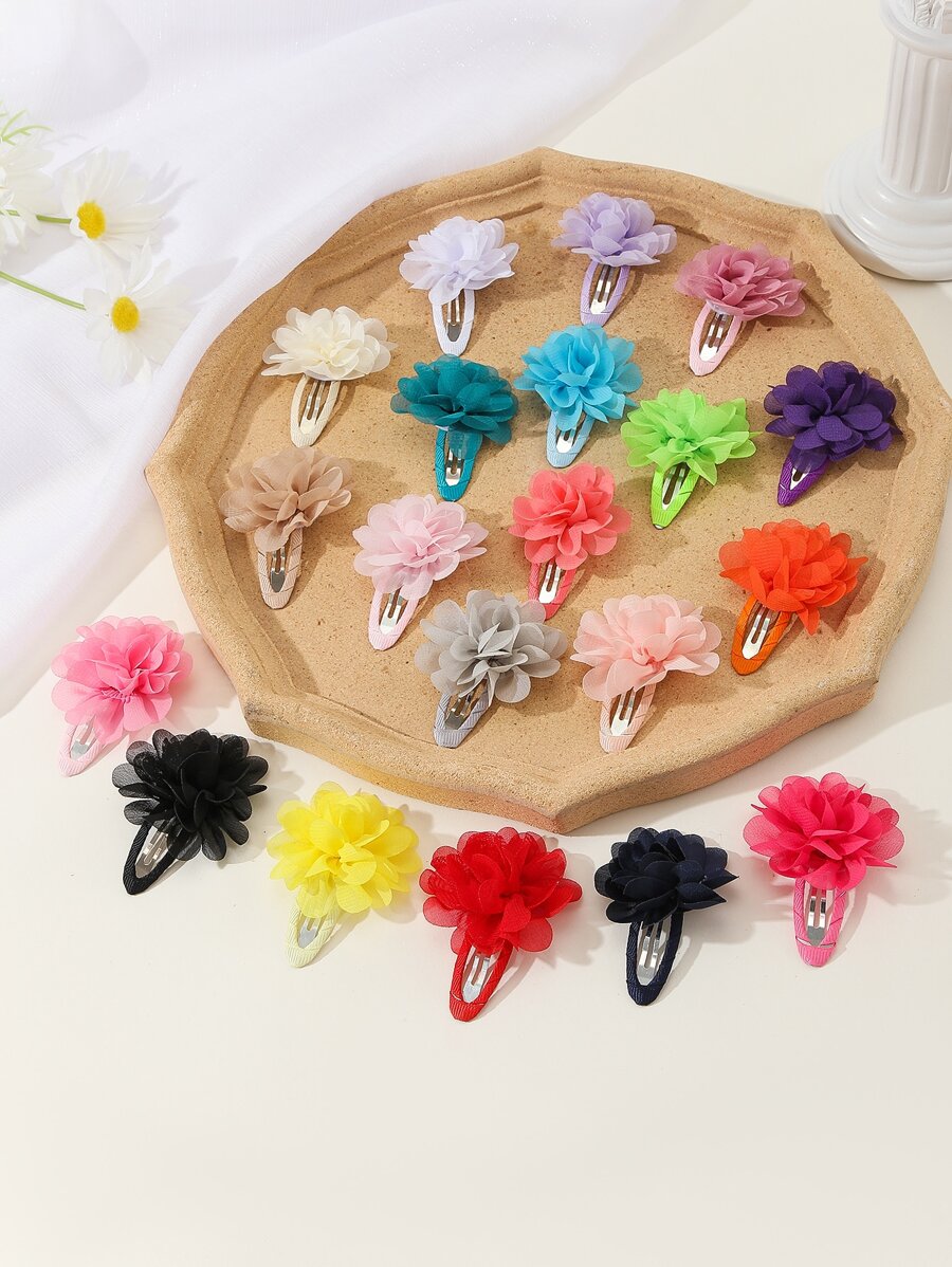 20 cái Kẹp trang trí hoa cho bé gái để trang trí tóc - Nhiều màu - Xem 1