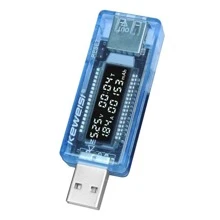 三合一 USB 測試儀 電流電壓指示器 , 萬用表 , 功率計 , 直流充電萬用表 , 電壓表 , 瓦特表 - 黑色 - 查看 2