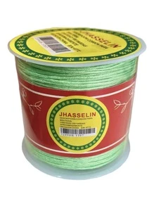 1 Roll 90m Chinese Thread 0.8mm Various Colors For Bracelets And Crafts - Lime Green - View 2
