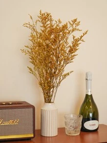 1束黃色永生花 - 20英寸/52厘米自然插花,婚禮/家庭/辦公室桌面裝飾與跳舞草,愛草,大麥草,鄉村風格派對裝飾和農舍裝飾