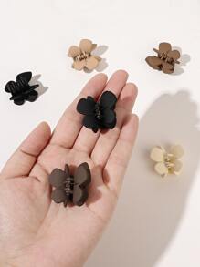 6pcs/Set Mini Matte Coffee-Milk Tea Color Wing & Butterfly Shaped Hair Clips With Bangs & Side Hair Accessories Casual Hair Claws Claw Clips Hair Jaw Clip Hair Clamps Hair Clutch Hair Catcher Clip Fall Winter For Vacation Outfits Woman - Multicolor - View 4
