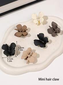 6pcs/Set Mini Matte Coffee-Milk Tea Color Wing & Butterfly Shaped Hair Clips With Bangs & Side Hair Accessories Casual Hair Claws Claw Clips Hair Jaw Clip Hair Clamps Hair Clutch Hair Catcher Clip Fall Winter For Vacation Outfits Woman - Multicolor - View 6