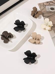6pcs/Set Mini Matte Coffee-Milk Tea Color Wing & Butterfly Shaped Hair Clips With Bangs & Side Hair Accessories Casual Hair Claws Claw Clips Hair Jaw Clip Hair Clamps Hair Clutch Hair Catcher Clip Fall Winter For Vacation Outfits Woman - Multicolor - View 2