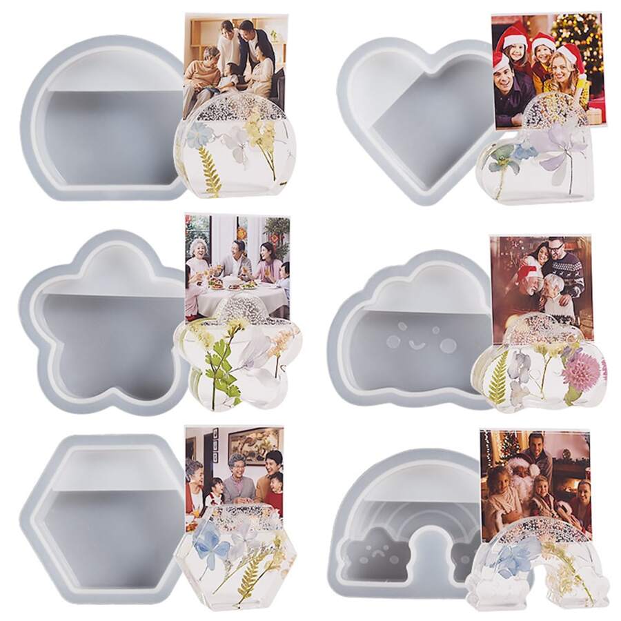 1pc Clear Glue Crystal Cloud Shaped Silicone Mold For Diy Resin Crafts Card Holder/photo Display Stand