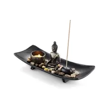 Zen Garden Incense Stick Holder Candle Tray Tealight Candlestick Holders Decorative Ornament For Home Meditation Spiritual Gift Birthday Gifts Graduation