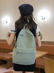 Mochila Verde De Moda Con Gran Capacidad - Verde - Ver 6