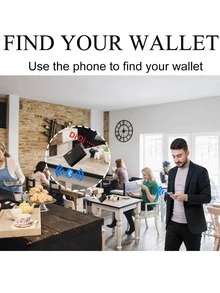 Intelligent Credit Card Holder Wallet Anti-Lost Tracker Slim Wallet Valentine's Day Gift For Men, Position Record(Via Phone GPS) Money Clip 8 Credit Card Holder Slots - Coffee Brown - View 2
