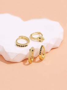 4入组/套復古蛇設計耳環適合女士,日常穿著和節日首飾配件