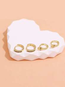 4入组/套復古蛇設計耳環適合女士,日常穿著和節日首飾配件