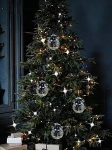 1pc Car Rearview Mirror Decorative Pendant With Disco Ball And Cowboy Hat Design - Black and White - View 4