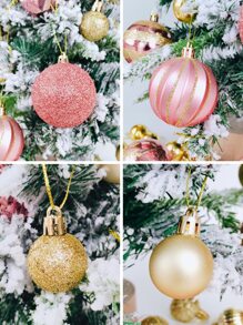 44 cái/bộ Giáng sinh Vật trang trí Bộ , Vàng hồng Creative Được Sơn Giáng sinh Trái bóng Buổi tiệc Cây thông noel Treo Trái bóng Vật rủ xuống , Cây thông noel Đồ trang trí , Hoàn hảo Đối với Ngày lễ Các bữa tiệc , Vòng hoa Và Cây thông Noel - Nhiều màu - Xem 5